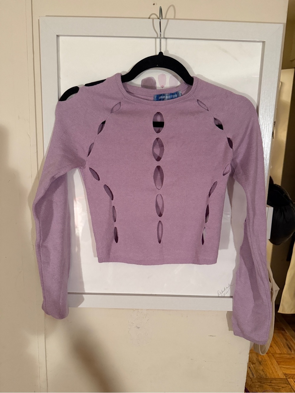 Lavender Cutout Long-Sleeve Top